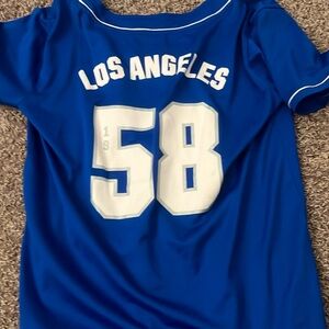 Blue Los Angeles baseball jersey